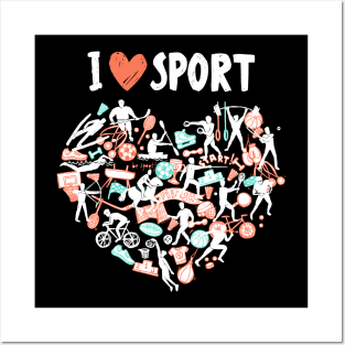 Love Sport Gift - Sport Heart Valentines Day Lover Posters and Art